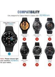 2 pack tempered glass protective film and 2 pack tpu watch cover accessories bumper set for Samsung Galaxy Watch4 classic 46/42