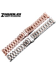 Curved End Stainless Steel Watchband Bracelet Watch Straps 16mm 17mm 18mm 19mm 20mm 21mm 22mm 23mm 24mm Steel Banding Bracelet