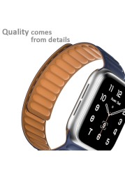 Silicone Suitable for Apple Watch Band Leather Link 44mm 45mm iWatch Series 7 6 SE 5 4 3 Watch Strap Bracelet 42mm 38mm Wristband