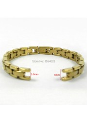 8mm T003209 watches watch parts female strip solid golden between gold and silver stainless steel watch band