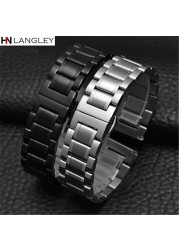 Watch Band Wristwatch Stainless Steel Metal Strap Wristband 14mm 16mm 17mm 18mm 19mm 20mm 21mm 22mm 23mm 24mm 26mm Width Size