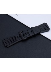 Brand Quality Soft Dustproof 34mm*24mm Black Silicone Rubber Watchband for Bell Watch Strap Ross BR01 BR03 Bracelet Strap