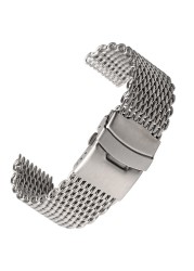 Samsung - Milanese Loop Watch Band, Stainless Steel Mesh, Woven, 18 20 22 24mm, Double Button, Solid Watch Strap