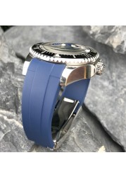 21mm High Quality Rubber Silicone Watch Strap Replacement for Sea-Date Static Watches Gradient Blue Deep Sea Strap Free Tools