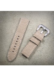 Hemsut Canvas Watch Bands Quick Release Premium Denim Khaki Two Pieces Watch Straps Matt Steel Buckle 20mm 22mm 24mm