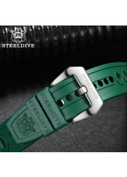 Steeldave Brand Rubber Strap 20mm 22mm Replacement Watch Bands Automatic Watch Bracelets Steel Buckle Diving Watches Strap
