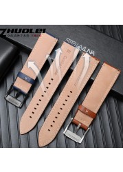 High quality carbon fiber texture watchband for omg 600 Tudor ROX wristband 22mm genuine leather straps