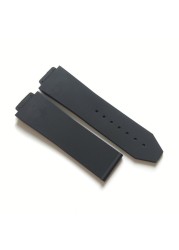 New Black Silicone Rubber Watch Band 25*17mm for Hublot Strap for Big Bang Authentic Watchband Logo Stainless Buckle Tool Free