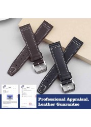 Genuine Leather Strap 20mm 21mm Replacement Watch Band Suitable for IWC Pilot Mark XVIII IW327004/377714 Watch Strap Bracelet