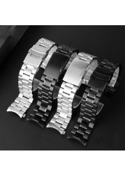 Universal arc mouth watchband for casio wristband EF-540 bem501/506 efb-660 ecb900 stainless steel watch chain 20mm 22mm man strap