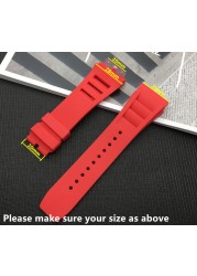 Top Quality Imported Nature Soft Silicone Rubber Black Watchband Watch Band For Mille Strap For Strap RM-011 For Richard Strap