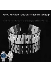 Stainless Steel Watches for VC 47040 47660/000G-9829 Chain Metal Strap 24*7mm Silver Bracelet Wristband Men's Watch Chain