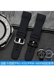 Replacement for Casio PRG-600yb-3 silicone watch strap PRG-650 PRW-6600 sport silicone 24mm watch strap