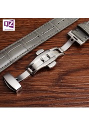 Gray Genuine Leather watchband 16mm 18mm 20mm 22mm Cowhide Watch Strap Gray Color Soft Bracelet Wrist Band Belts