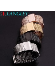 Fine Mesh Watch Strap Stainless Steel Milanese Strap Mesh Wristband 1.0 Wire Buckle Watch Strap Accessories 18mm 20mm 22mm 24mm