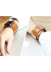 41/45mm Connect Bracelet Strap with Connector for iWatch Series 7 6 5 4 3 2 1 Leather Loop for Apple Watch Band 42mm 38mm 40mm 44mm