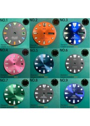 Nh35 watch double dial new C3 luminous modified craft watch skx007 SKX006 small millimeter 28.5mm abalone nh35 universal