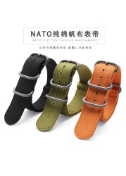 High Duty Quality Watchband 20mm 22mm 24mm 26mm Black Army Green Zulu NATO Nylon Canvas Canvas Watch Strap Black Silver Buckle