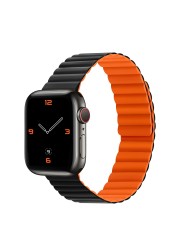 Silicone Magnetic Strap for Apple Watch Band 45mm 41mm 44mm 42mm 40mm 38mm Fashion Rubber Loop Strap for iwatch 7 6 5 4 3 2 1 SE