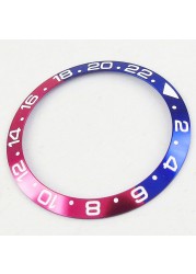 38mm*30.6mm Bezel Watch Insert Fit For 40mm GMT Automatic Men's Watch Aluminum Bezel Ring Red/Blue/Purple/Green/Gold
