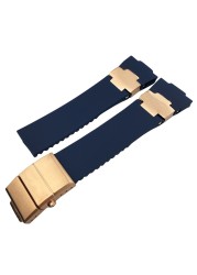 High quality rubber silicone watch band, two styles of design, foldable clasp, suitable for Ulysse Nardin watch, 22mm, 25mm