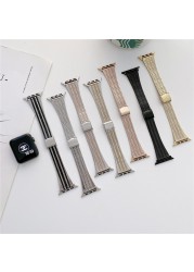 slim milanese strap for Apple Watch band 7/6/SE/5/4/3 38mm 40mm 41mm stainless steel wriststrap iwatch 6 42mm 44mm 45mm bracelet