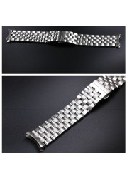 Flat and Curved End Watch Band 18 19 20 21 22mm 24mm 26mm Stainless Steel Watch Strap Butterfly Clasp Replacement Wristband