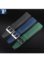 Premium Grade Tropic Rubber Watchband 20mm 22mm For S-Eiko SRP777J1 New Watch Straps Diving Waterproof Bracelet Black Blue Color