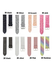 Samsung Galaxy Watch 42mm Smart Watch Strap Leather Strap For Galaxy Watch Active 2 Bling Replacement Glitter Watchband Bracelet