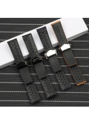 Quality 22mm Cow Leather Watchband for Tag Heuer Carrera Series Men's Band Watch Strap Wristband Accessories Folding Buckle