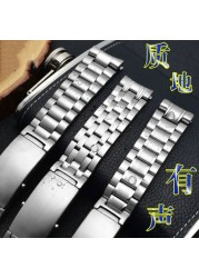 18mm 20mm 22mm quality 316L silver stainless steel watch straps strap for omega seamaster speedmaster planet ocean strap