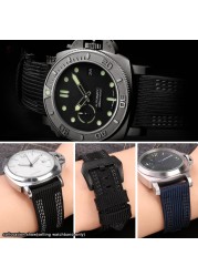 For Panerai Watch Strap Pam00984 00985 PAM111 PAM441 Stealth Nylon Leather Sole Bracelet Accessory 24 26mm Big Size For Men