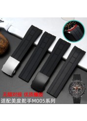 لا الغبار Watchband ل المواطن الهواء النسر قوس الفم حزام ساعة مطاطي Mido الدفة M005 مقاوم للماء ساعة سوداء الفرقة 23 مللي متر