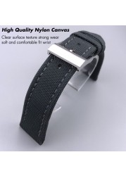 22mm Top Quality Nylon Watch Band Watchband Black Gray For Breitling Strap For Bentley World Avenger/Bentley Strap