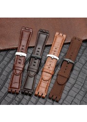 23mm Genuine Calf Leather Watchband Steel Clasp for Swatch Burlesque YOS440 449 448 401G Watch Strap Watchband Bracelet Wrist Man