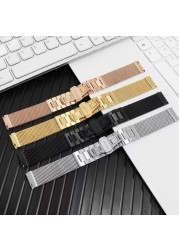 Stainless Steel Watch Strap Luxury Metal Watchband Watch Band Accessories Milanese Mesh Solid Bracelet 18mm 20mm 22mm 24mm