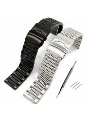 Luxury 22/20/24mm Solid Milan Link Stainless Steel Watch Band Folding Clasp Safety Watches Strap Bracelet Replacement