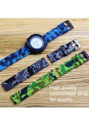 24mm Quick Release Watch Bands for Suunto 7 Spartan Sports Camouflage Silicone Watch Strap, Suunto 9, Traverse, D5 Diving Watches