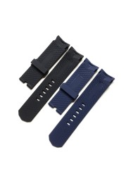 22mm 24mm Black Blue Silicone Rubber Watches For Corum Cup Admiral Wacth Strap Wristband Bracelet Without Buckle