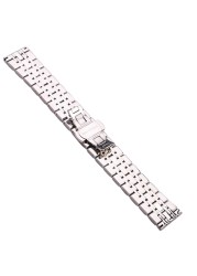 18mm 20mm 22mm Stainless Steel Watch Band Strap Silver Polished Mens Luxury Replacement Metal Watchband Bracelet Accessories