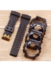 Casio G SHOCK GLS GD GA110 GA 100 GD 120 Watch Accessories, Resin Strap, Black Gold Case