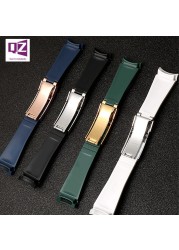 Rubber Silicone Watchband 20mm 21mm for Submarine Daytona Deep Sea Oysterflex Rolex Watchband Band GMT Watchband