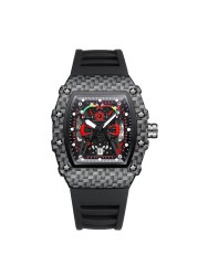 Luxury Military Watch Men Silicone Calendar Sports Watches Men Unique Design Watch Tonneau