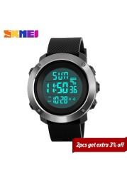 SKMEI - Simple Men's Digital Work Watch, PU Strap, Multifunctional LED Display, 5 Bar Water Resistant, 1267