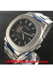 40mm Fashion Men's Watch Square Watch NH38 Automatic Movement Brown Blue White Green Black Sapphire Glass Stainless Steel Bracelet