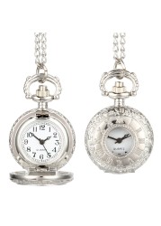 2022 Fashion Vintage Alloy Pocket Watch Roman Numeral Dual Time Display Watch Necklace Chain Watches Holiday Gifts TY66