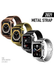 High Quality Stainless Steel Strap for Apple Watch Series 7 Band 41mm 45mm Metal Bracelet Band for iwatch 6 5 4 44mm 40mm Correa
