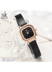 Fashion Women Simple Wristwatch Rhinestone Dial Decoration Quartz Movement Watches for Women Holiday Gifts Stainless Steel Wristwatch