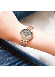 CURREN Women's Watches Top Brand Luxury Stainless Steel Watch Strap for Women Rose Clock Stylish Quartz Ladies Watch