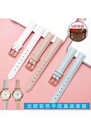 Women's Genuine Leather WatchBands for Casio Fossil Watch Band Foley Foley First Layer Leather Watch Strap 12mm 14mm 16mm